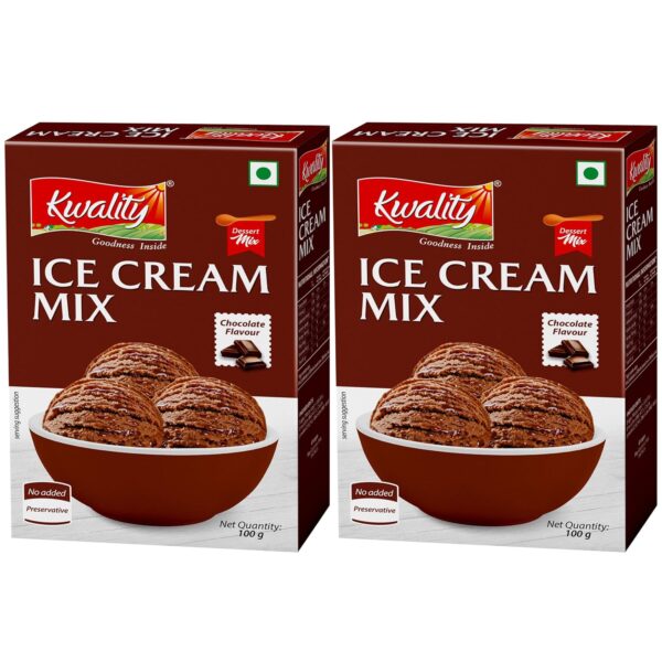 KWALITY Chocolate Ice Cream Mix 100g (Pack of 2) | Quick, Easy, and Delicious Summer Treat Ready Mix, No Preservatives, No Hassle.